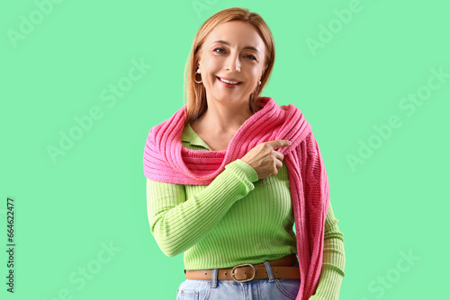 Stylish mature woman with s...