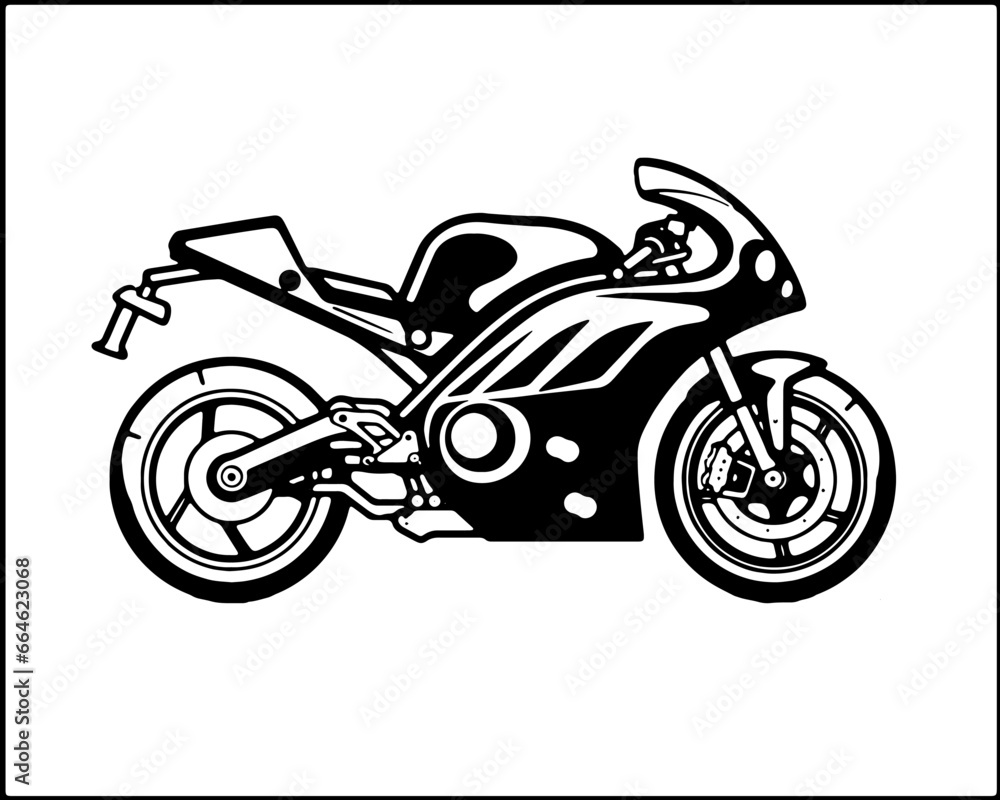Obraz premium Motorcycle ATV Vector Scooter Bike Logo Pictogram Icon Sport Motorsport
