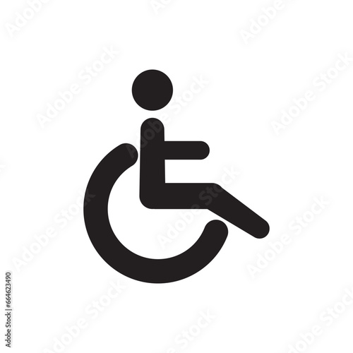Wheelchair, disabled, handicapped access sign or symbol flat icon for websites, hospital, shopping mall, print