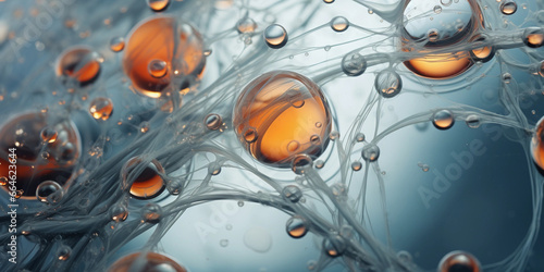 thermal spring water, showing the intricate patterns of bubbles and steam, macro photography