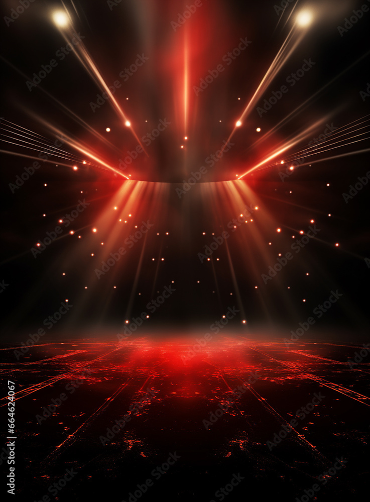 Obraz premium Background With Illumination Of Red Spotlights realistic image ultra hd high design 