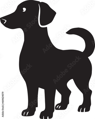  Illustration of a black and white Dachshund, known for its elongated body and short legs. The Dachshund is a breed recognized for its tenacity and playfulness