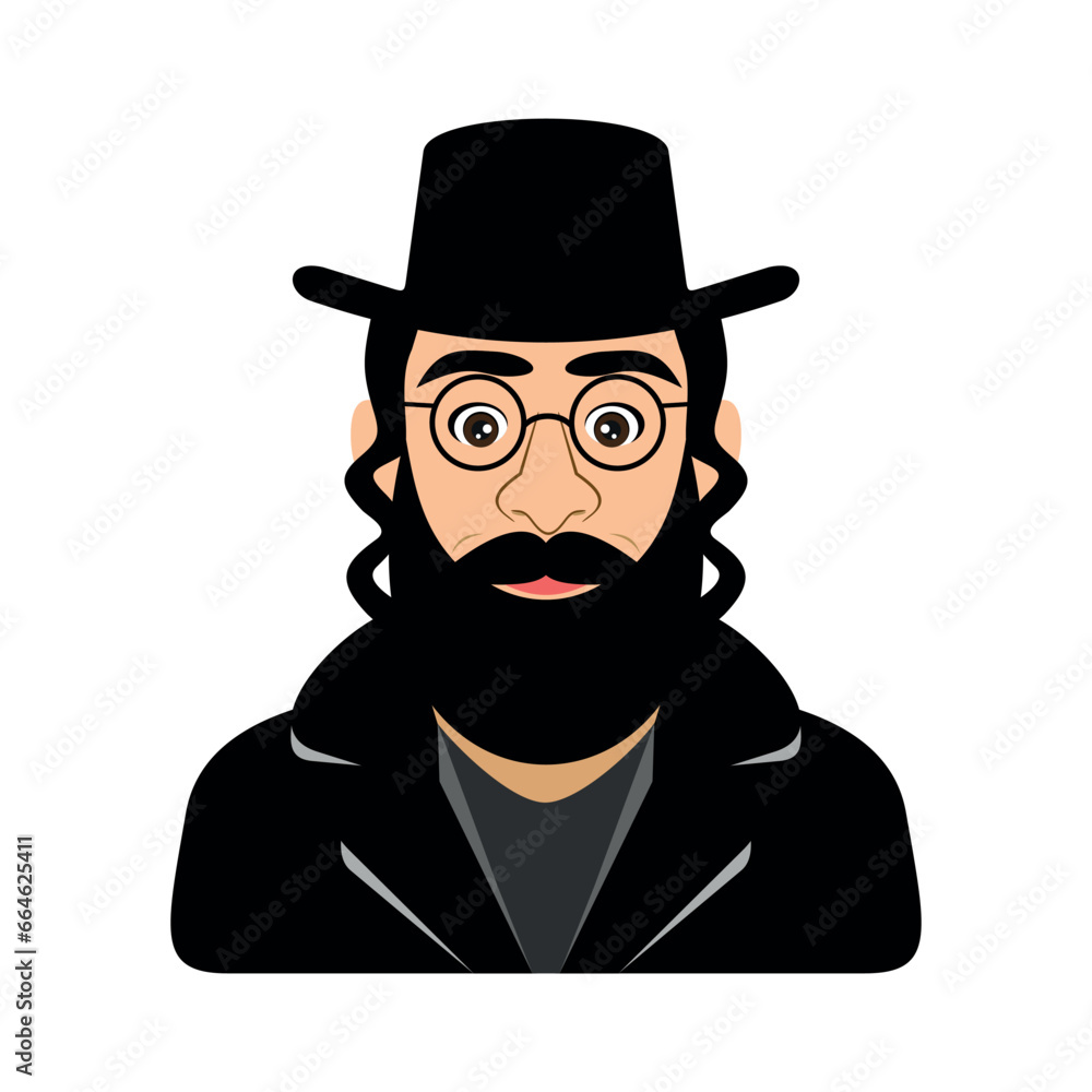 orthodox jew vector icon isolated on white background