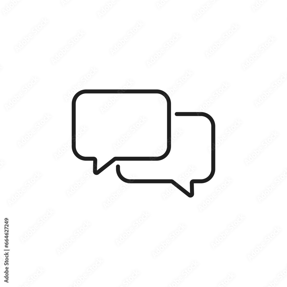 Outline message bubble icon on white background. Outline message bubble icon on white background.
