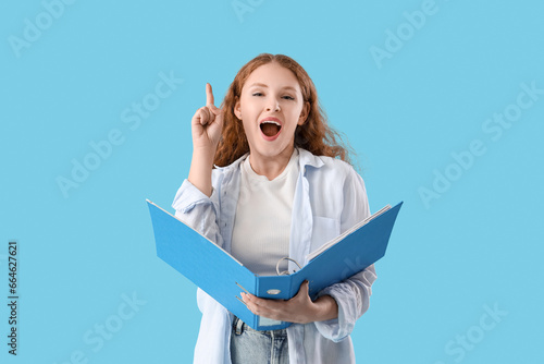 Young woman with document f...