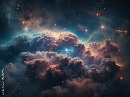 Galaxy nebula space clouds, , its swirling colors and patterns evoking a sense of wonder and awe. The nebula is a vast, celestial cloud of gas and dust, illuminated by the light of distant stars