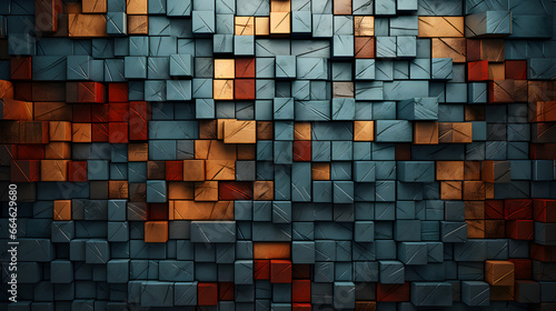 HQ Abstract Geometric Colored Square Cubes Texture background. Illustration Panorama , Textured Wallpaper Square Pattern