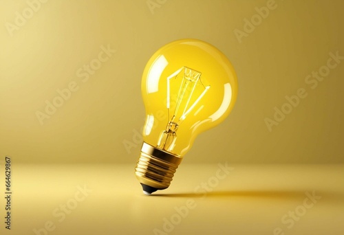 AI generated illustration of A solitary light bulb with a bright background