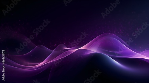 Purple and Glitter Waves on a Dark Background, in the Style of Guturistic Spacescapes, Abstract Background, Web Banner