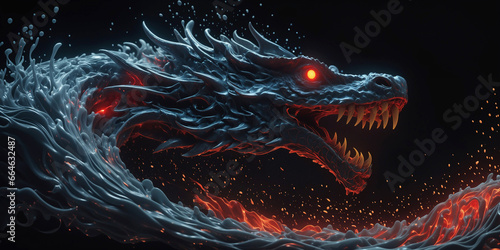 dark dragon water splash © magann