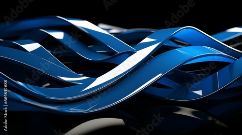 an abstract image of 3d twisted ribbon on a black surface