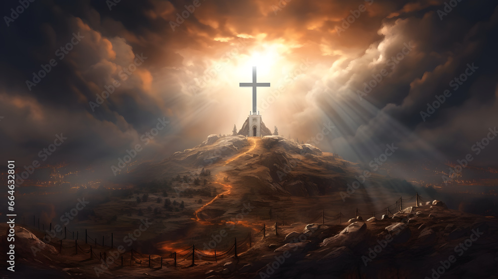 holy cross symbolizing the death and resurrection of Jesus Christ with ...