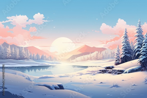 "Chill in Simplicity: Minimalist Winter Scene" Ai generated.