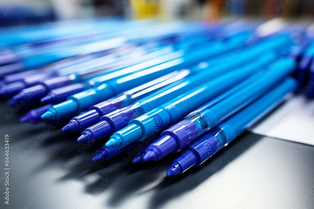 Marker with vivid blue ink for school. Generative AI