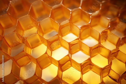 Natural Honeycomb honey bee. Insect pollen. Generate Ai