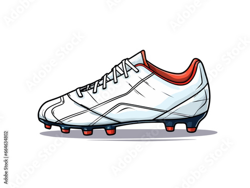 Εκτύπωση καμβά Doodle Football shoes, cartoon sticker, sketch, vector, Illustration, minimalist
