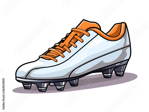 Doodle Football shoes, cartoon sticker, sketch, vector, Illustration, minimalistic