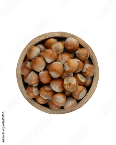 Nuts in cup isolated on white background