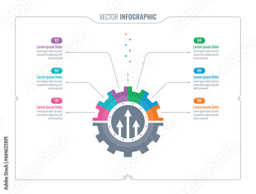 six options wheel information template. wheel infographic template. business, industry, industry, innovation information template