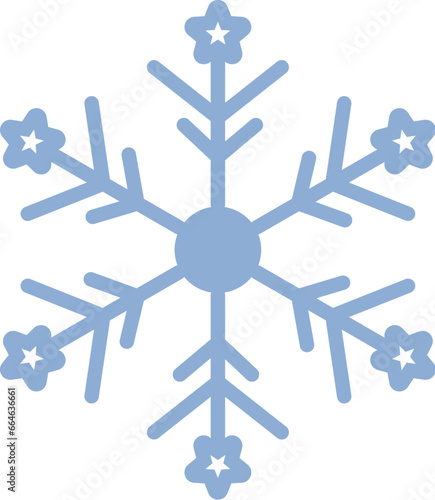 Snowflake icon isolated on white background for web and mobile app design.