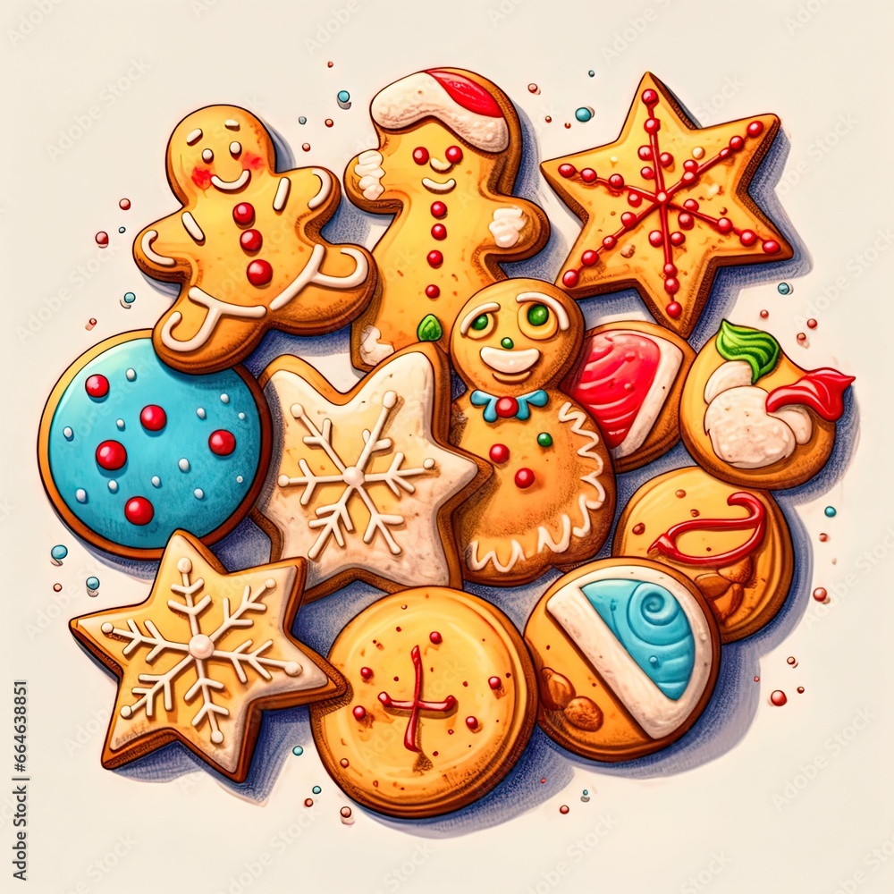 gingerbread cookies and Christmas cookies