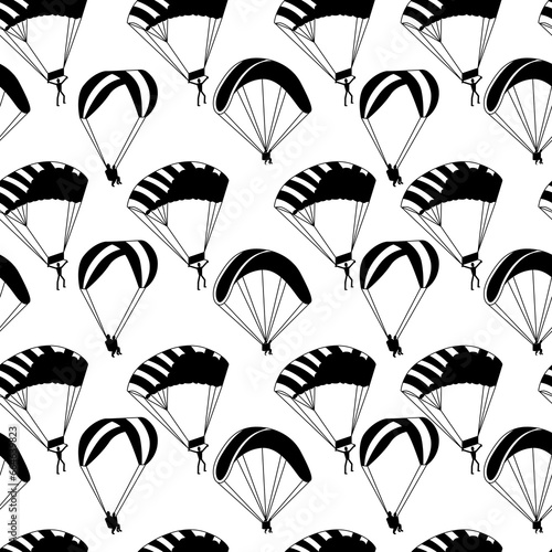 Paragliding Seamless Pattern