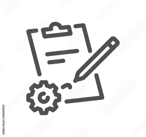 Value and supply chain related icon outline and linear vector.