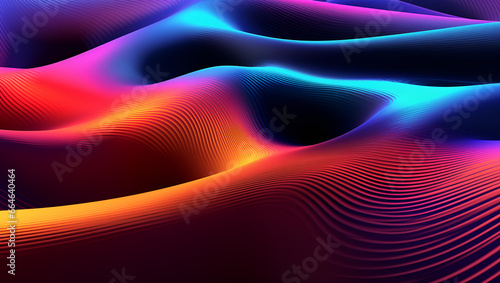 Vibrant colorful wave lines background