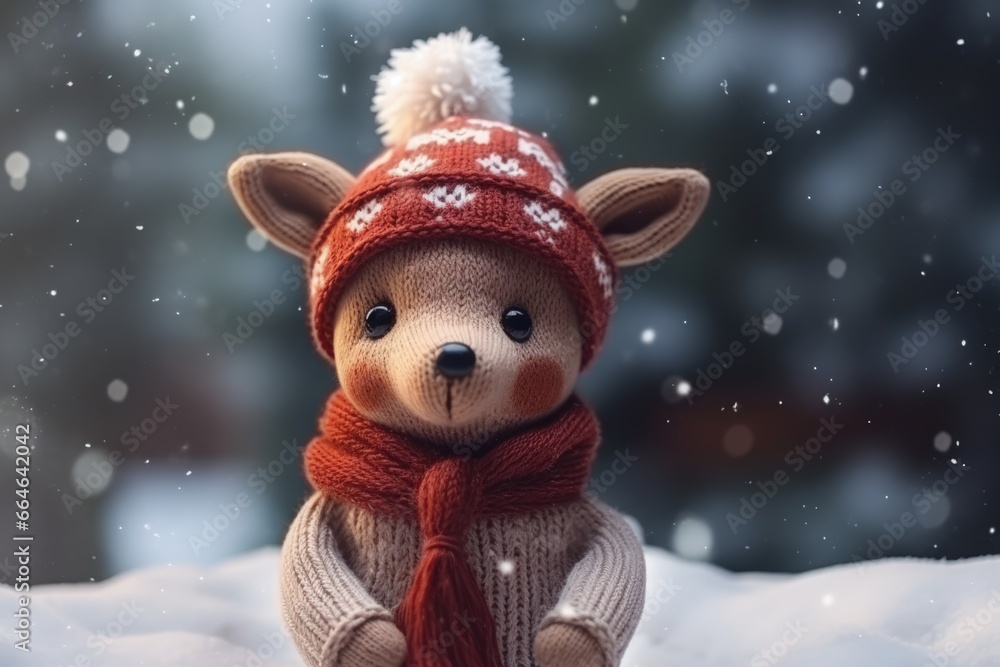 Cute Christmas toy deer waiting for the holiday Cute Christmas toy deer waiting for the holiday