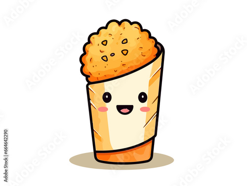 Doodle Egg roll, cartoon sticker, sketch, vector, Illustration, minimalistic