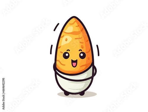 Doodle Egg roll, cartoon sticker, sketch, vector, Illustration, minimalistic