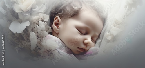 Caucasian newborn lying in soft fabrics. Child health tragedy, SIDS. Concept of neonatal mortality. Loss, funerals, childbirth, pediatric bereavement. Awareness. Infant funeral.