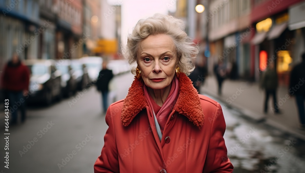 Portrait of an elderly woman on the street Portrait of an elderly woman on the street
