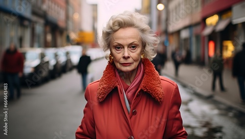 Portrait of an elderly woman on the street