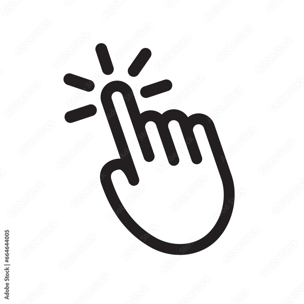 Fototapeta premium Hand click icon illustration. Computer mouse click cursor icon. pointer sign and symbol. hand cursor icon. Clicking icon