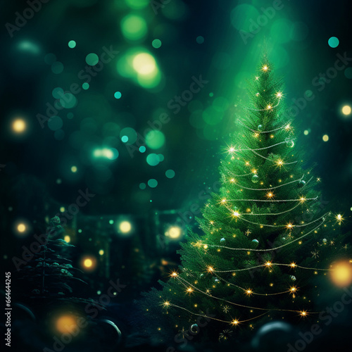 The picture of the Christmas tree portrays a beautifully adorned and illuminated tree  radiating the festive and joyful spirit of the holiday season.