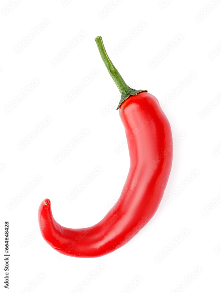 Red fresh chili pepper on white background. Red fresh chili pepper on white background.