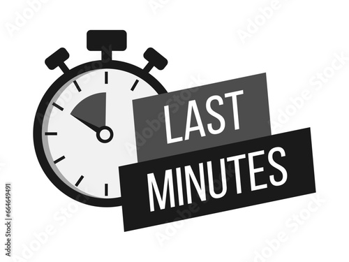 Last minutes. Sale countdown badges set. Limited time only discount promotions. Vector illustrations set