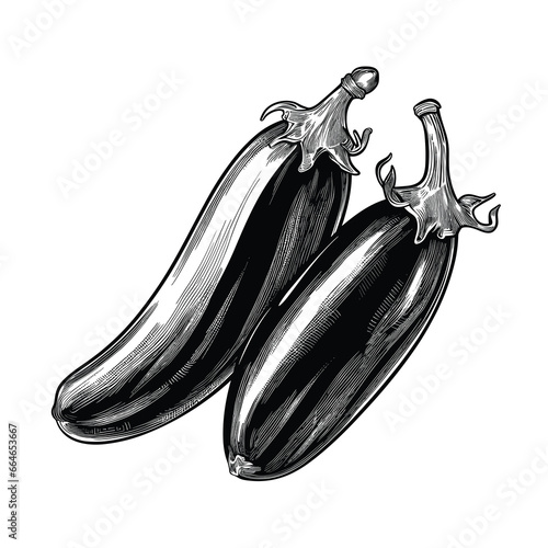 Hand Drawn Sketch Eggplan Illustration
