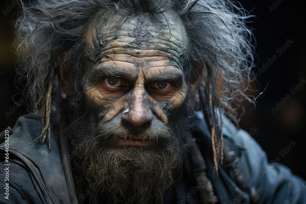 A portrait of an actor in character, their transformation complete with costume and makeup. Generative Ai. A portrait of an actor in character, their transformation complete with costume and makeup. Generative Ai.