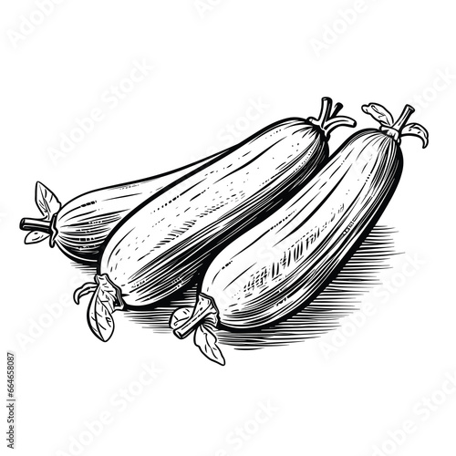 Hand Drawn Sketch Zucchini Illustration
