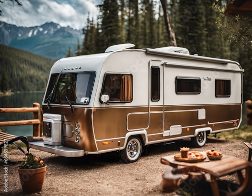 camper van in the mountains