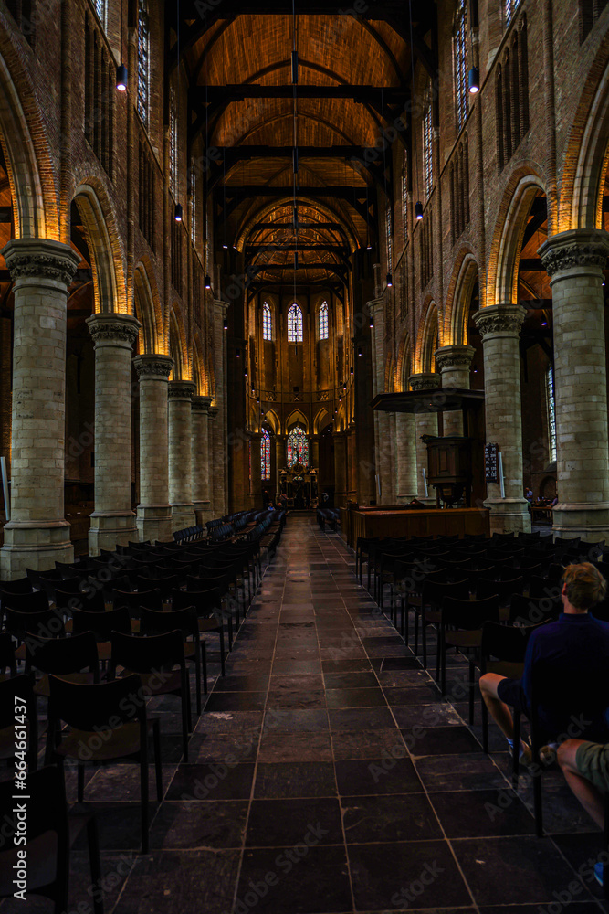 Fototapeta premium Church chapel in Europe with bigger than life columns