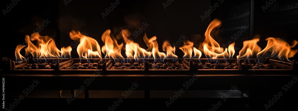 Obraz premium flame, fire, blaze, inferno, combustion, heat, burning, ignition, incandescence, wildfire, conflagration, ember, scorching, kindle, flare, pyre, torch, hearth, scalding, generative ai