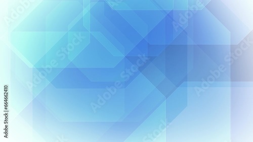 Flowing shapes and abstract motion blue octagons transforming into hypnotic visual experience. Dynamic geometry and moving patterns futuristic science background with blue octagons