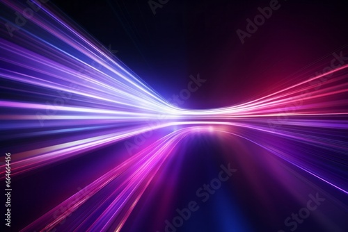 Abstract radiant light rays creating a dynamic sense of speed and movement in vibrant blue and pink hues