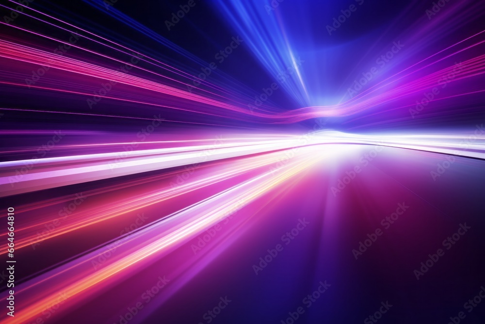 Abstract radiant light rays creating a dynamic sense of speed and movement in vibrant blue and pink hues