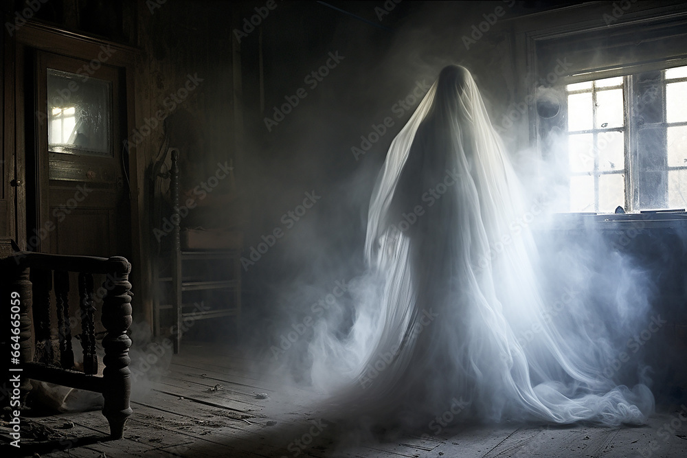 Spiritual inhabitants, ghosts in moody setting, Halloween themes Spiritual inhabitants, ghosts in moody setting, Halloween themes