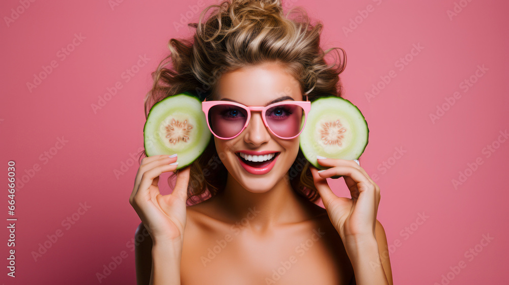 A joyful girl with a slice of fruit in her hands, brings humor and charm to everyday situations. A joyful girl with a slice of fruit in her hands, brings humor and charm to everyday situations.