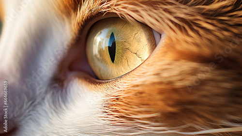 beautiful orange cat with a big eye. cat with a beautiful eyes. close up, macro.